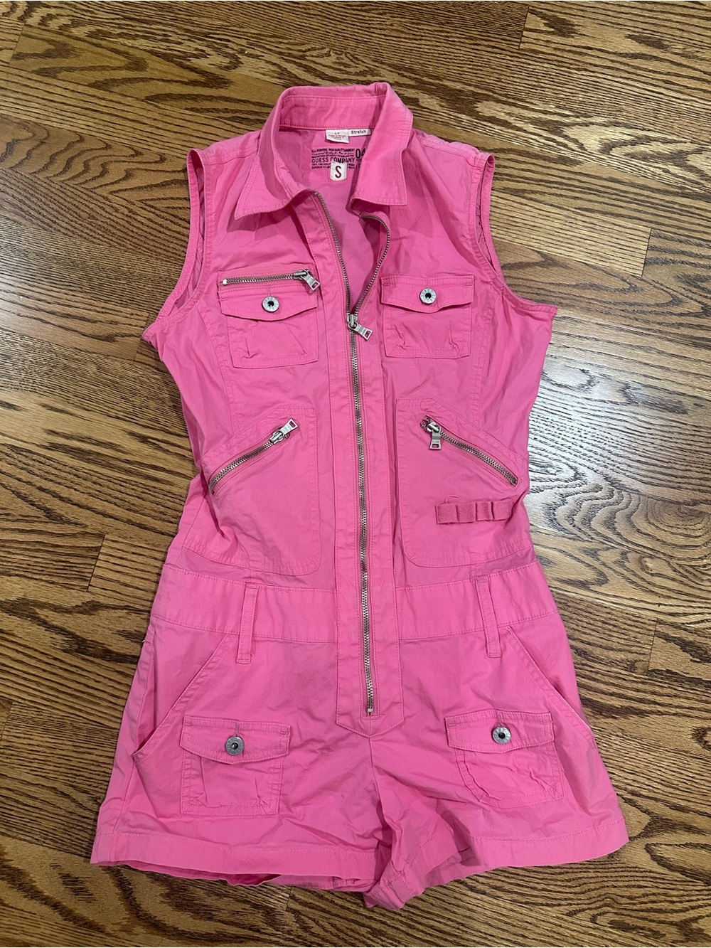 Guess Pink Cargo Utility Romper